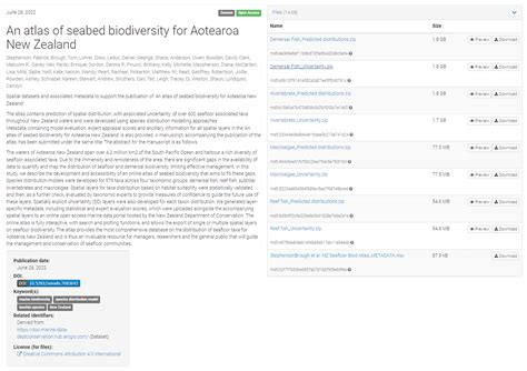 Essd An Atlas Of Seabed Biodiversity For Aotearoa New Zealand