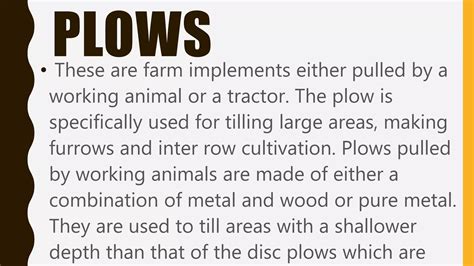 Farm Tools In Agricultural Crop Production Ppt