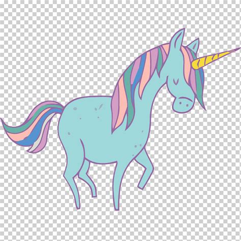 Unicornio Para Colorear Cuento De Hadas Material Azul Unicornio