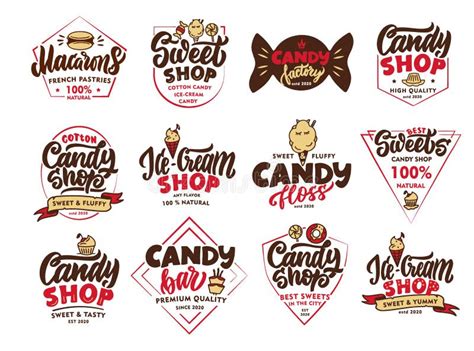 Vintage Candy Shop Collection Of Tin Signs Stock Vector Illustration