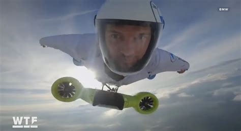 Watch world's first electric wingsuit flight