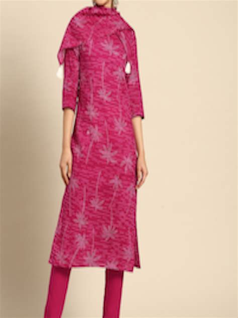 Buy Anouk Women Pink Ethnic Motifs Printed Pure Cotton Kurta With Trousers Kurta Sets For