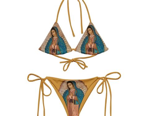 Virgin Mary Our Lady Of Guadalupe Bikini Triangle Bikini Etsy