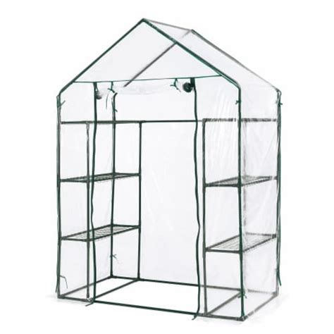 Glitzhome Sq Ft Portable Pvc Walk In Greenhouse Three Tier