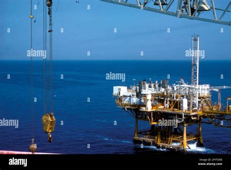 Drilling Rig Off Dubai In The Arabian Gulf 1975 Stock Photo Alamy