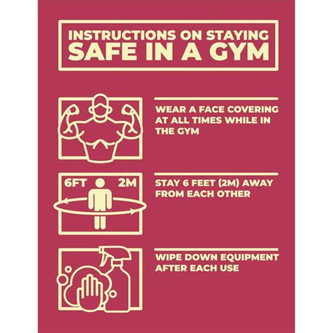 Instructions On Staying Safe In A Gym Poster Plum Grove