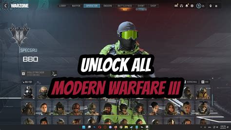 UNCUT WARZONE 3 UNLOCK ALL TOOL CoD MW3 Unlock All Camos Operators