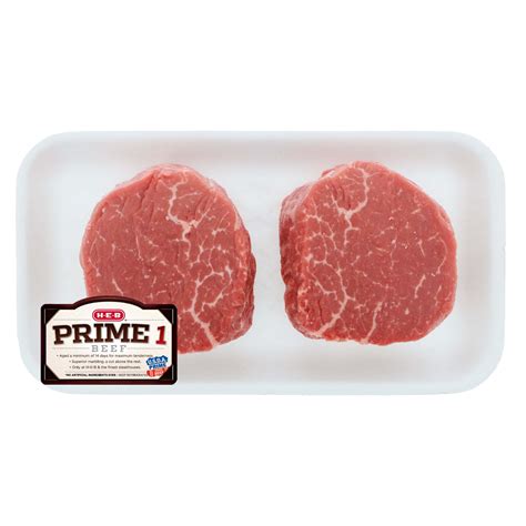 H E B Prime 1 Beef Boneless Tenderloin Steaks Thick Cut Shop Beef At