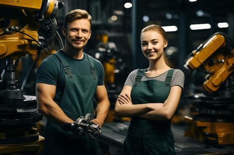 Premium Photo A Man And A Woman Posing In Front Of A Metal Object