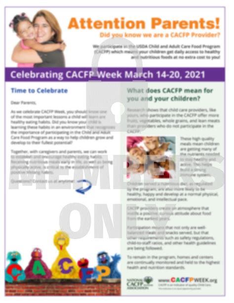 Cacfp Week Campaign National Cacfp Sponsors Association