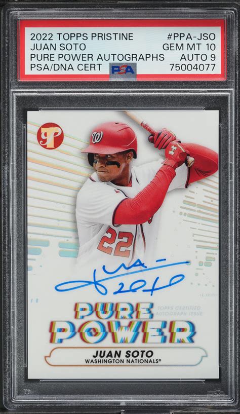 Topps Pristine Pure Power Juan Soto Auto Dna Ppa Jso Psa Gem