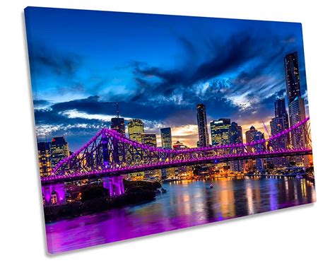 Brisbane Skyline City Australia Picture CANVAS WALL ART Print - Etsy