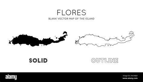 Flores Map Blank Vector Map Of The Island Borders Of Flores For Your