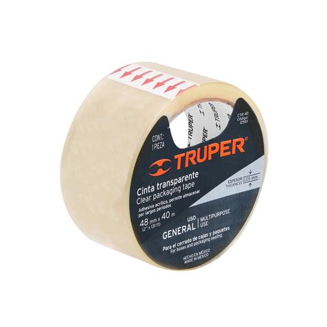 Ctr Truper Cinta De Empaque Mm X M Transparente Truper