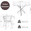 Amazon VAKTULS 5 Piece Round Glass Dining Table Set For 4 47 Inch