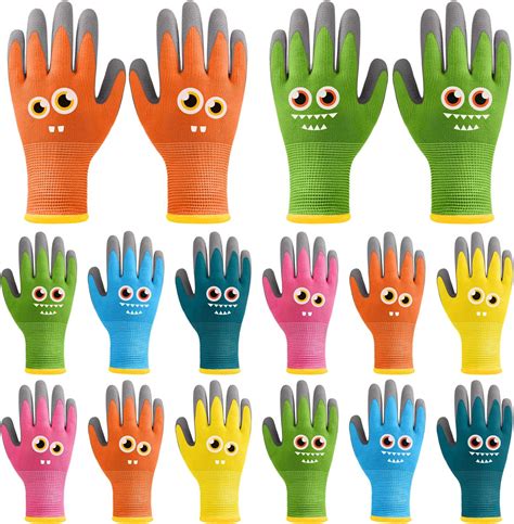 12 Pairs Kids Garden Gloves Children Gardening Gloves