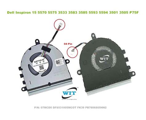 Laptop Internal Cpu Cooling Fan For Dell Inspiron