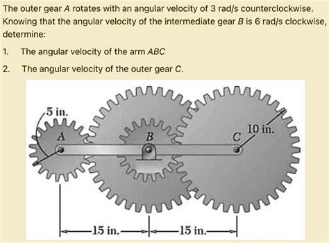 Solved The Outer Gear A Rotates With An Angular Velocity Of 3 Rad S Counterclockwise Knowing