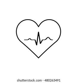 Minimal Black White Heart Ecg Icon Stock Vector (Royalty Free) 227078497