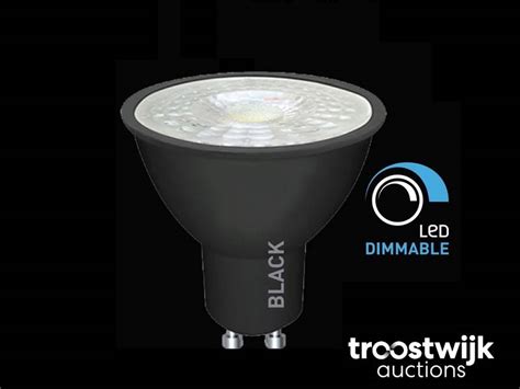 4 9w Gu10 Led Spot Dimbaar Met Lens 3000k Zwart Troostwijk