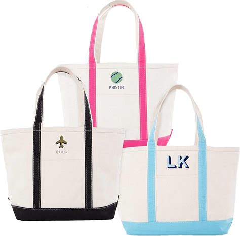 Monogrammed Canvas Boat Bags