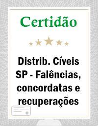 Certidão Distribuições Cíveis SP Falência Concordatas e