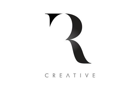 R Serif Letter Logo With Minimalist Design In Black And White Vector 5088637 Vector Art At Vecteezy