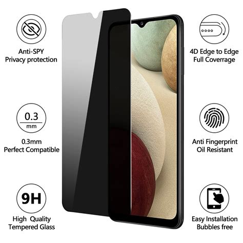 For Samsung Galaxy A14 A13 A03S A23 A15 Privacy Tempered Glass Screen ...