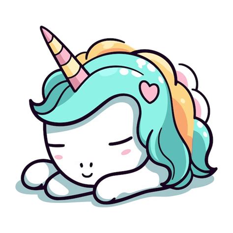 Cute Cartoon Einhorn Isoliert Auf Weißem Hintergrund Vektor