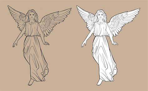 Premium Vector | Angel Sketch. Christmas Christian Christmas drawing ...