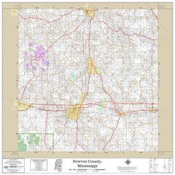 Newton County Mississippi 2024 Wall Map | Mapping Solutions