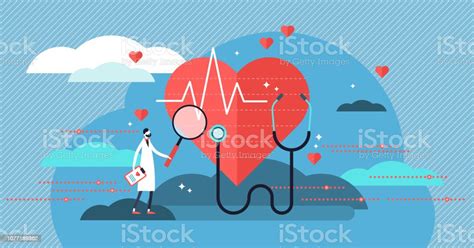 Cardiologist Vector Illustration Mini Person Concept With Heart Health