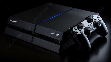 Playstation 4 Console Sitting On A Black Background Ps4 Picture