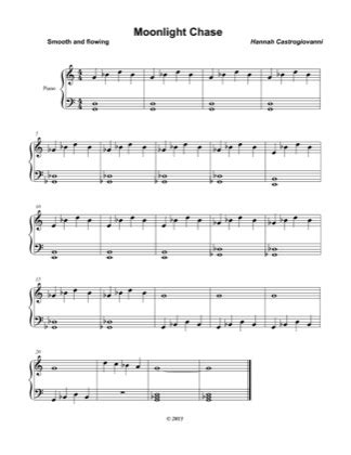 Moonlight Chase - Hannah Castrogiovanni Free Piano Sheet Music PDF