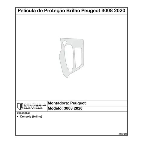 Película De Proteção Ppf Console Brilho Peugeot 3008 2020 Parcelamento Sem Juros