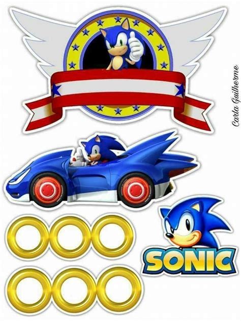 Printable Sonic Cake Topper