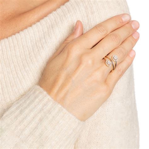 Croisé Ring 48 Brillanten zus ca 0 29ct Weiß SI Gold 585 QVC de