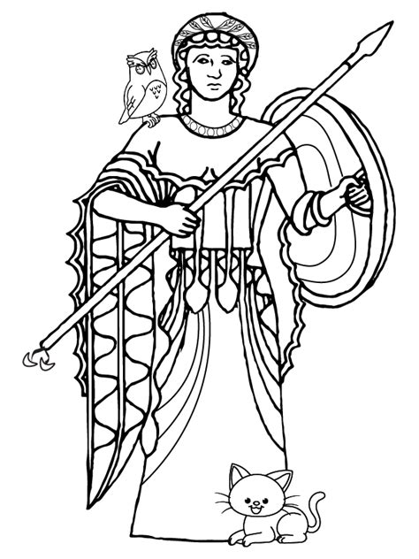 Athena Goddess Of Warfare Coloring Page Free Printable Coloring Pages