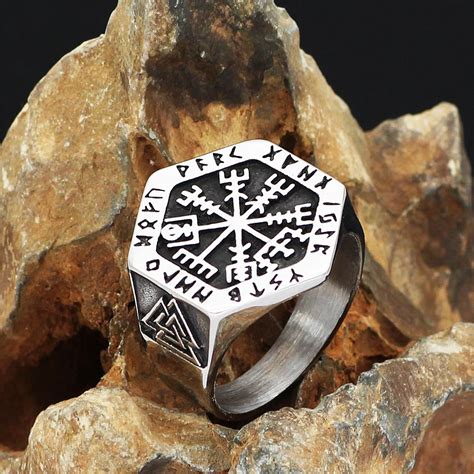 Anillo De Runas Vikingas Retro N Rdico Para Hombres Anillos De Nudo