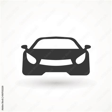 Car Vector Icon Isolated Simple View Front Logo Illustration Sign