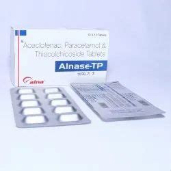 Alnase Tp Aceclofenac Mg Paracetamol Mg Thiocolchicoside Mg