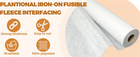 Amazon PLANTIONAL Iron On Fusible Fleece Interfacing 16 5 Inches