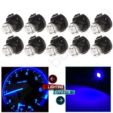 10x Blue T4 T4 2 Neo Wedge LED Bulb Cluster Instrument Dash Climate