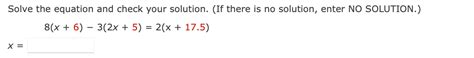Solved Solve the equation and check your solution. (If there | Chegg.com 