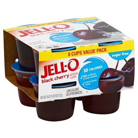 Jell O Sugar Free Black Cherry Gelatin Snacks Value Pack Shop Pudding And Gelatin At H E B