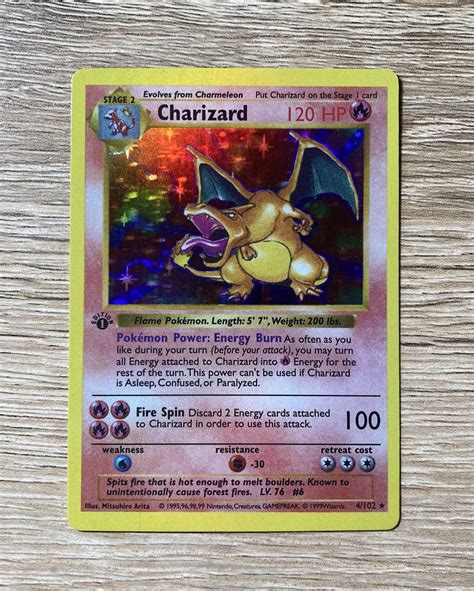 Charizard Shadowless St Edition Holo Pok Mon Card Proxy Proxy King