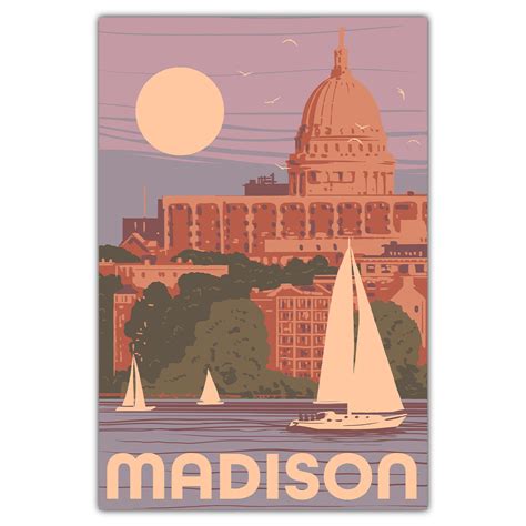 Madison Sailing Postcard Bozz Prints
