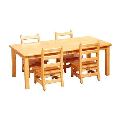 Ecr4kids 24in X 48in Rectangular Hardwood Table With 16in Legs And Four