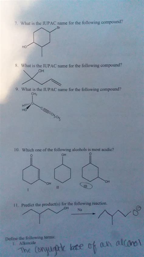 Solved 7 What Is The Iupac Name For The Following Compound