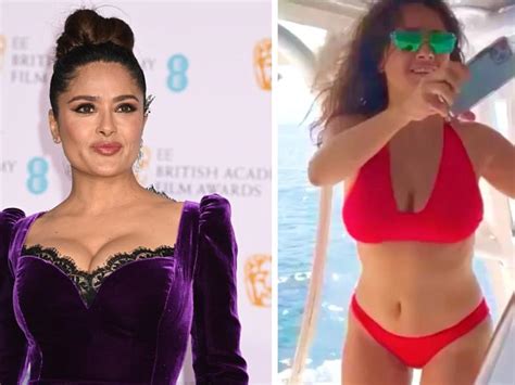 Salma Hayek Festeja Su Cumplea Os Con Espectacular Bikini Rojo